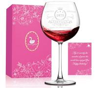 Swanfort 1975 Wine Glass, 50th Birthday Gift for Women, Vintage Red Wine Glass, Elegant and Funny Present for Her, Mum, Friend or Sister, 50 Years of Fabulous