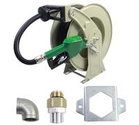 SWANGET 3/4"X33' Fuel Hose Reel & Fuel Nozzle & Fuel Hose Swivel,Spring Driven Retractable Diesel Hose Reel,Inlet 1" NPT Thread,Oulet 1" NPT Thread Swivel,Heavy Duty Steel Construction Reel