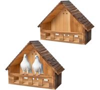 SWANGSA 2 Pack Carbonized Mourning Dove Nesting Box, Cedar Birdhouses for Outdoor Doves and Other Small Birds