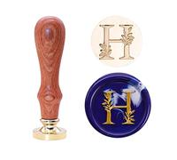 SWANGSA Elegant Botanical Leaves Initial Alphabet Wax Seal Stamp, Letter H | Wax Stamp Great for Wedding, Party Invitation, Envelope, Snail Mail, Gift Wrapping, Christmas