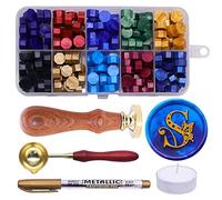 SWANGSA Initial Alphabet S Wax Seal Stamp Kit, Vintage Butterfly Letter Sealing Stamp with 200pcs Sealing Wax Beads Kit