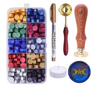 SWANGSA Wax Seal Kit, Triple Moon Goddess Wax Seal Stamp with 200pcs Sealing Wax Beads, Great for Embellishment of Wedding Invitations, Wine Packages, Gift Wraps
