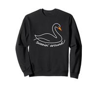Swanin Around Ironic Swan Animals Design Sweatshirt