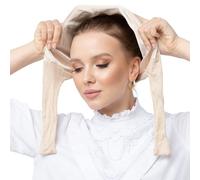 SWANISTANBUL Women’s Cotton Bonnet with Silky Satin Lining for Hair Protection | Elegant Hijab Undercap, Sleep Cap, Breathable Underscarf with Tie-Back for Fashionable Modest Wearers - Nude