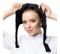 SWANISTANBUL Women’s Cotton Bonnet with Silky Satin Lining for Hair Protection | Elegant Hijab Undercap, Sleep Cap, Breathable Underscarf with Tie-Back for Fashionable Modest Wearers - Black