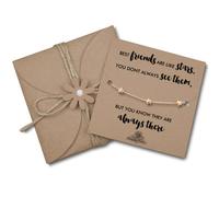 Swanky Crafts Best Friend Bracelet - Friend Gifts For Women, Good Friends Are Like Stars Gifts, Best Friend Birthday Gifts For Friend Female - Golden Star Bracelet, Card and Gift Wrap., Gold