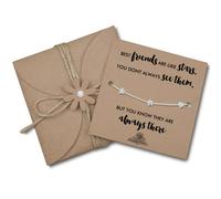Swanky Crafts Best Friend Bracelet - Good Friends Are Like Stars Gifts, Best Friend Birthday Gifts for Friend Female, Best Friend Jewellery, Gifts for a Best Friend Silver Star Bracelet and Gift Wrap
