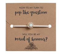 Swanky Crafts Bridesmaid Proposal Gifts From Bride - Adjustable Handmade Bracelet With A Simple Elegant Card, Will You Be My Bridesmaid, Ready To Match Any Wedding Theme (Maid of Honour)