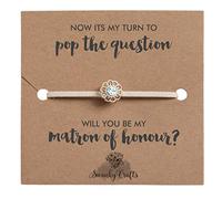 Swanky Crafts Bridesmaid Proposal Gifts From Bride - Adjustable Handmade Bracelet With A Simple Elegant Card, Will You Be My Bridesmaid, Ready To Match Any Wedding Theme (Matron of Honour)