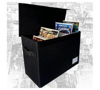 Swanky Nerd Comic Book Storage Box, Holds up to 150 Comics, Flip-Top, Water Resistant, Cloth Covered, Divider Section, Sturdy, Decorative.