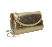 Swanky Swans Nancy Shimmer Flapover Clutch Evening Bag in Gold