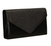Swanky Swans Women's Kelly Glitter Envelope Clutch Bag Party Prom Bag Clutch Black (Black) ,5x12.5x22 cm (W x H x L)