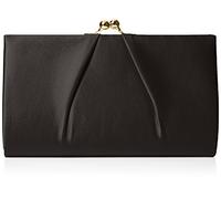 Swanky Swans Womens Mira Satin Classic Frame Bag Clutch Black (Black) ,5.1x12x20.8 cm (W x H x L)