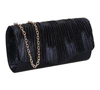SwankySwans Alice Womens Shiny Metallic Party Prom Wedding Evening Small Clutch Bag Purse (Navy)
