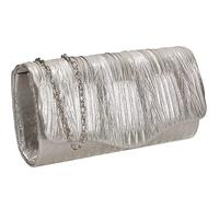 SwankySwans Alice Womens Shiny Metallic Party Prom Wedding Evening Small Clutch Bag Purse (Silver)