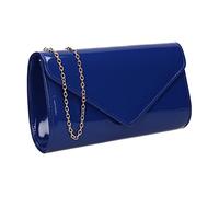SwankySwans Alisa Patent Party Prom Evening Clutch Bag (Royal)