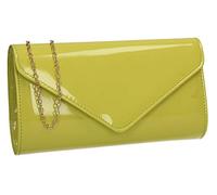 SwankySwans Alisa Patent Party Prom Evening Clutch Bag Yellow