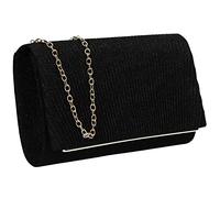 SwankySwans Amy Womens Sparkly Shiny Party Prom Wedding Evening Clutch Bag Purse (Black)