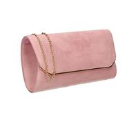 SWANKYSWANS Anny Suedette Flapover Womens Evening Party Prom Clutch Bag (Pink)