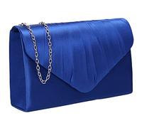 SwankySwans Chantel Womens Satin Party Prom Wedding Evening Clutch Bag Purse Royal Blue