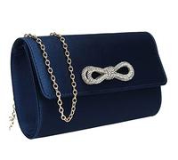 SwankySwans Daphne Satin Womens Party Prom Wedding Evening Ladies Clutch Bag Purse (Navy)