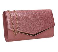 SwankySwans Janey Shiny Envelope Clutch Bag Blush