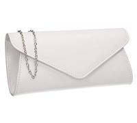 SwankySwans Lora Faux Leather Envelope Clutch Bag White