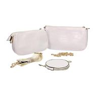 SwankySwans Maya 3 in 1 Faux Leather Vegan Shoulder Crossbody Bag with Interchangeable Straps, White