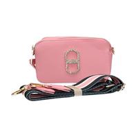 SwankySwans Rhea Double Zipper Vegan Leather Crossbody Bag, Pink