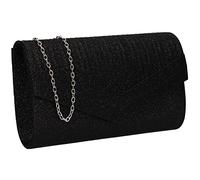 SwankySwans Ruth Womens Sparkly Shiny Party Prom Wedding Evening Clutch Bag Purse (Black)