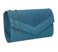 SwankySwans Ruth Womens Sparkly Shiny Party Prom Wedding Evening Clutch Bag Purse (Blue)
