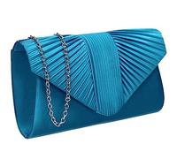 SwankySwans Sophie Womens Satin Party Prom Wedding Evening Clutch Bag Purse (Blue)