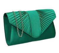 SwankySwans Sophie Womens Satin Party Prom Wedding Evening Clutch Bag Purse (Green)