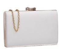 SwankySwans Surrey Suedette Velvet Womens Elegant Ladies Party Prom Wedding Bridal Box Clutch Bags (White)