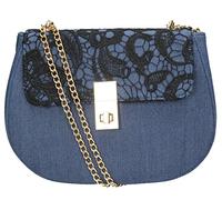 SwankySwans Women's Elm Lace Denim Crossbody Bag, Blue