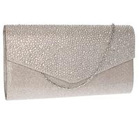 SwankySwans Women's Montary Diamante Clutch, Sling Bag, Champagne, One Size