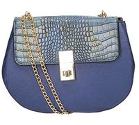 SwankySwans Women's Serena Snakeskin Blue Crossbody Bag