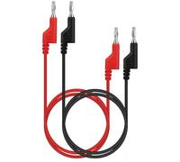SWANLAKE 2-Piece Dual-Ended Banana Plug Test Leads, 1000V 15A 3.5ft/1M Multimeter Electrical 4mm Banana-Plug, Flexible Copper Banana Cable, Electrical Test Wires