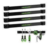 SWANLAKE 4-Piece 12" Magnetic Tool Holder Strip,4-Pack Tool Magnet Bar for Garage Organization, Shop Organization, Mounting Screws Included.