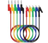 SWANLAKE 5-Piece Banana Plug to Alligator Clip Test Leads, 1000V 15A 3.5ft/1M Multimeter Electrical Alligator Clips, Flexible Copper Cable Banana Plug, Electrical Wires with Gator Clips
