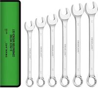 SWANLAKE 6-Piece All-Purpose Jumbo Combination Spanner Set, Metric & Standard 23mm to 32mm, Heat Treated CR-V, 12-Point Box End Big Spanner Set, Master Long Mechanic Tool Set with Rolling Pouch