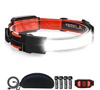 Swanlake Head Torch Rechargeable Headlamp Bright Running Light,Built-in 1200mah Battery Working Headlight with USB Charging,3 Working Modes with Red Light Warning Light Behind