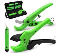 SWANLAKE PVC Pipe Cutter,1-5/8"&1-3/8" Ratchet PVC Pipe Cutter for PEX,PVC,PPR and Plastic Hoses, SK5 Steel Blades Ratcheting Pipe Cutter Tool for Home Repairs and Plumbers