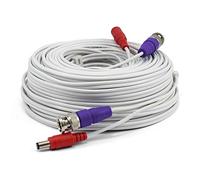 Swann 30m Security Extension Cable with BNC Connectors & Fire Rated UL Rating for DVR Security Cameras & Systems, White