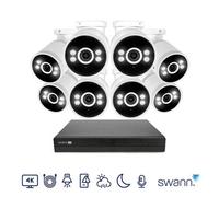Swann 4K 16Ch Nvr Cctv System With 8 Bullet Cameras, 2Tb Hdd, Colour Night Vision, Smart Detection, Ip66 Swnvk-16Advanx8B