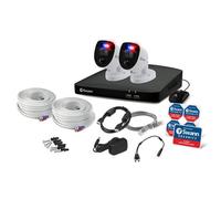 Swann 4K Enforcer CCTV System, 1 TB DVR-5680 and 2 x PRO-4KRL Enforcer Bullet Analogue CCTV Cameras, Works with Google Assistant and Alexa