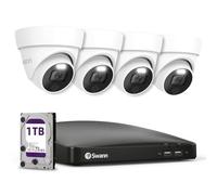 Swann 4K Wired DVR Security Camera System, 4 Domes, 8 Channel, 1TB HDD