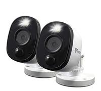 Swann Add-On DVR Bullet Security Cameras with Sensor Spotlights, 1080p Full HD Video, Indoor or Outdoor design, Colour Night Vision plus True Detect Heat & Motion Detection - 2 Pack, 1080MSFBPK2