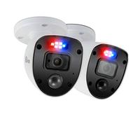 Swann Add-On DVR Bullet Security Cameras with Sensor Spotlights, Flashing Lights, 1080p Full HD Video, Indoor or Outdoor, Colour Night Vision plus True Detect Heat Motion Detection - 2 Pack, 1080SLPK2