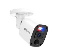 Swann Add-On DVR Flashing Light Bullet Camera with Sensor Spotlight, 4K UHD Video, Indoor or Outdoor Design, Dusk to Dawn Color Night Vision Plus True Detect Heat, Motion Detection, and One Way Audio